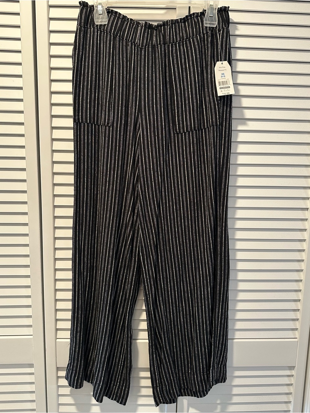 Time and Tru Striped Wide-Leg Women’s Pants - Black